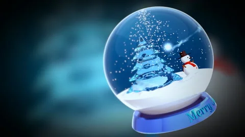 One Blue Crystal Ball and Vague Background  Stock Footage
