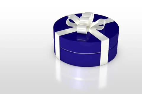 One blue gift box Illustrazione stock