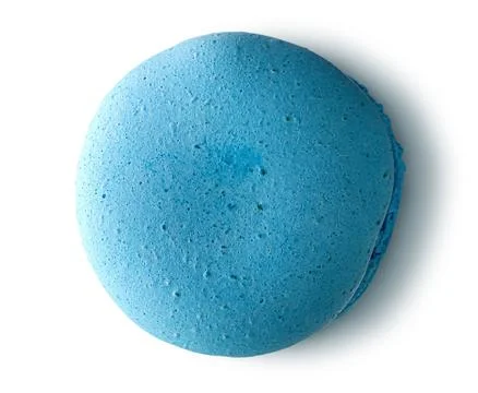 One blue macaroon top view Stock Photos