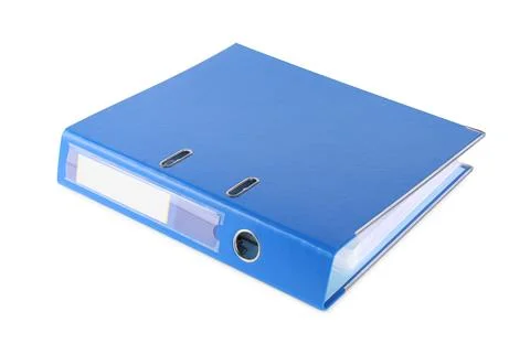One blue office folder isolated on white Stock Photos