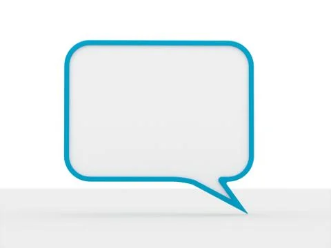 One blue speech bubble isolated on white background Illustrazione stock