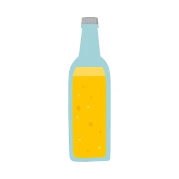 One bottle of beer on white background for use in web design Stock Illustration