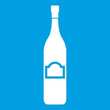 One bottle icon white Stock Illustration