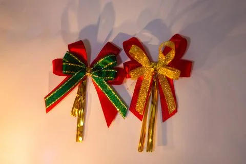 One bow Christmas with decor elements and items Christmas 库存照片