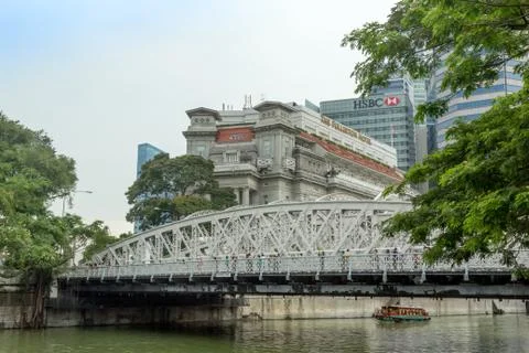 One of the bridges over the Singapore River Stock-Fotos