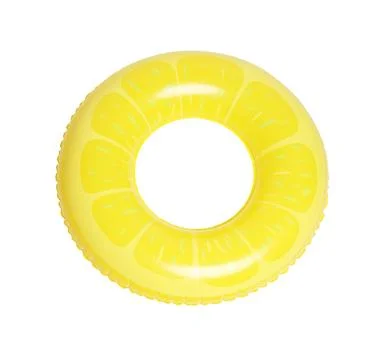 One bright inflatable ring isolated on white, above view 스톡 사진