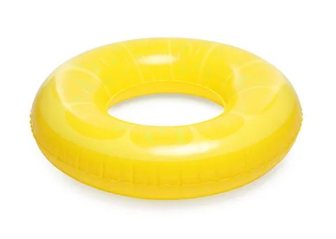 One bright inflatable ring isolated on white 스톡 사진