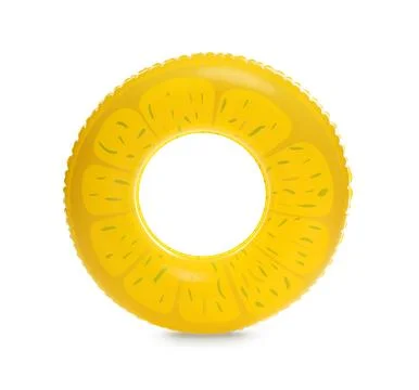 One bright inflatable ring isolated on white 스톡 사진