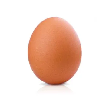 One brown chicken egg isolated on white background with clipping path. Closeup Stock Photos