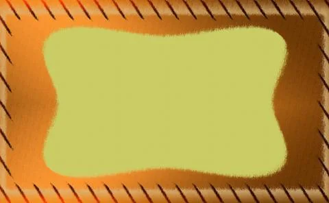 One brown rectangular frame with a round irregular center Stock Photos