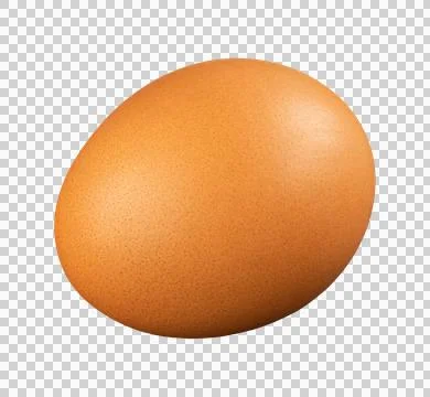 One brown uncooked chicken egg isolated on transparent background Stock-Fotos