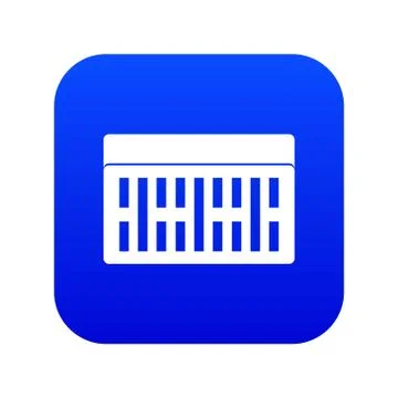 One building brick icon digital blue Ilustración de archivo