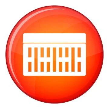One building brick icon, flat style Ilustración de archivo