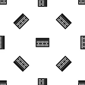 One building brick pattern seamless black Ilustración de archivo