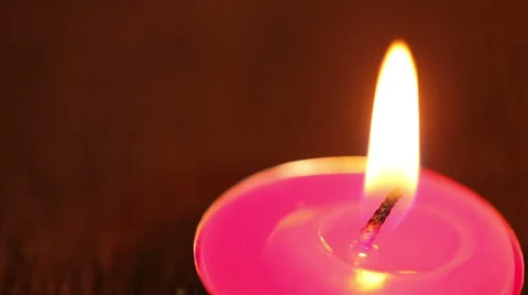One burning candle close-up Stock Footage 67357833