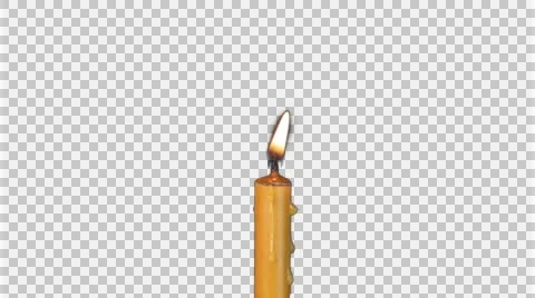 One candle wax burning. Alpha channel. Stock Footage 47399683
