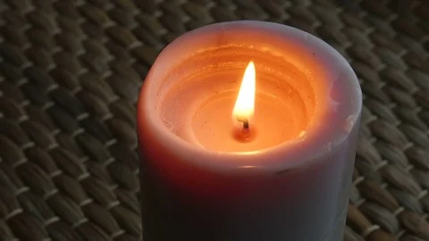 One candle on the window Stock Footage 81048654