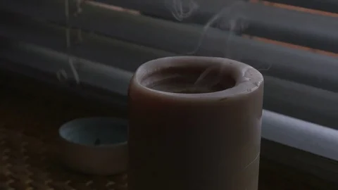 One candle on the window Stock Footage 81049058