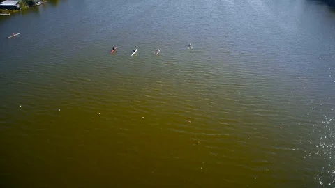 One canoe pulled out ahead Video stock 109045560