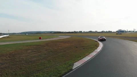 One car compete on the race track. Drone shot, aerial survey. Moscow, Russia Vídeos de archivo 168540903