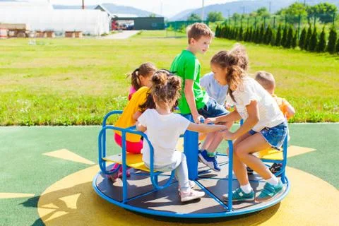 One carousel in the area Stock Photos