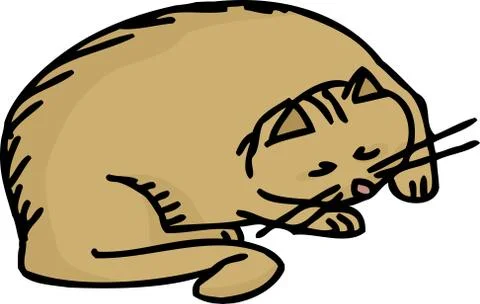 One cat sleeping Stock Illustration