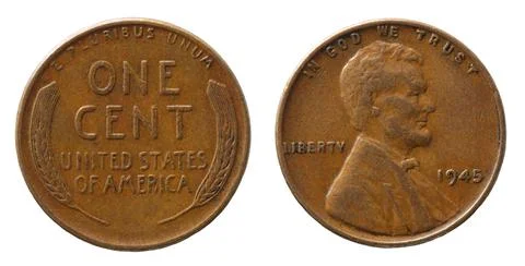 One cent coin Stock Photos