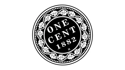One cent dollar coin animation Stock Footage 287063414