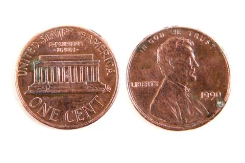 One cent dollar coin Stock Photos