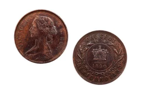 One Cent from Newfoundland 1890 Stock Photos