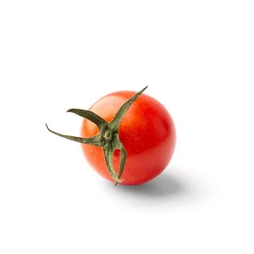 One cherry tomato isolated Stock Photos