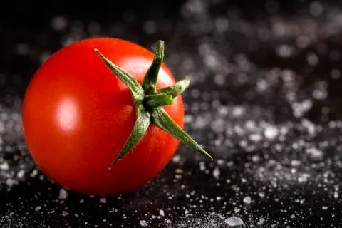 One cherry tomato Foto stock