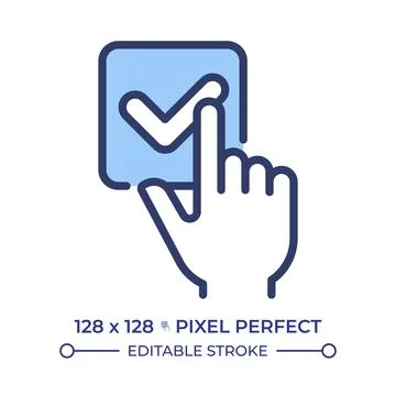 One choice pixel perfect line color icon Stock Illustration