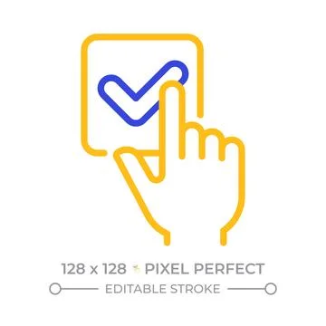 One choice pixel perfect two color line icon Stock Illustration