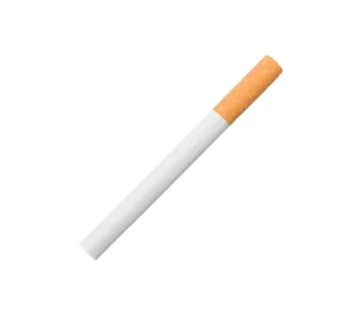 One cigarette over white background Stock Photos