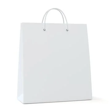 One classic white shopping bag for advertising and branding. 스톡 일러스트