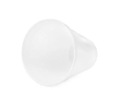 One clean styrofoam cup isolated on white Stock Photos