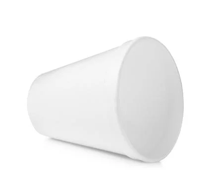 One clean styrofoam cup isolated on white Stock Photos