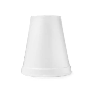 One clean styrofoam cup isolated on white Stock Photos