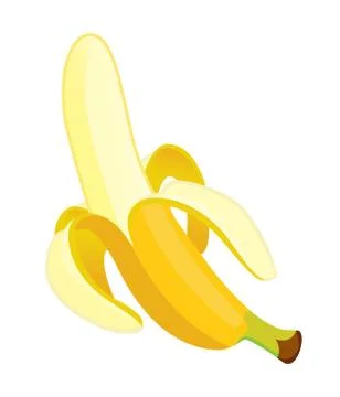 One cleaned banana Stock Illustration