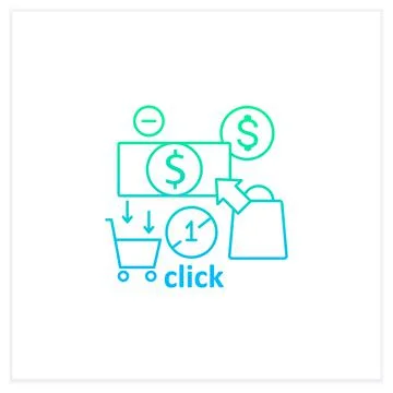 One click buying gradient icon Stock Illustration