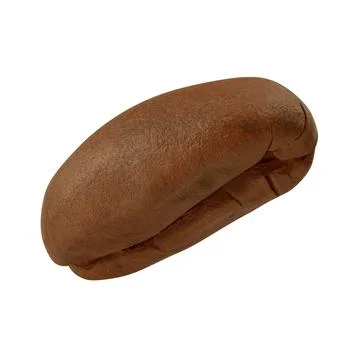 One coffee bean. Close-Up Of Coffee Bean Over White Background Stock Illustration