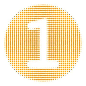 One Coin Halftone Icon Illustrazione stock