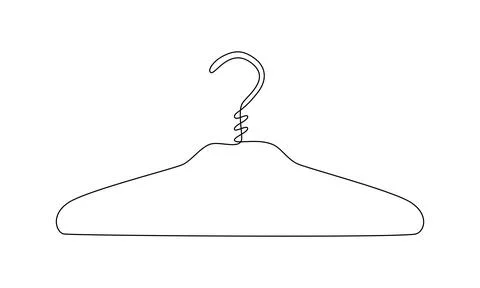One continuous drawing of hanger icon. Concept symbol for dry cleaning and Stock Illustration