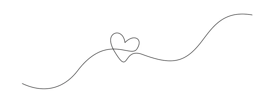 One continuous drawing of heart shape love sign. oitline and romantic symbol for イラスト素材