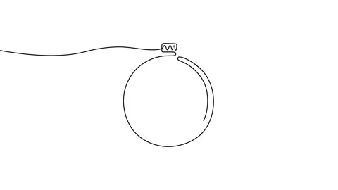 One continuous line animation of compass with needle for direction Stock Footage 227457648