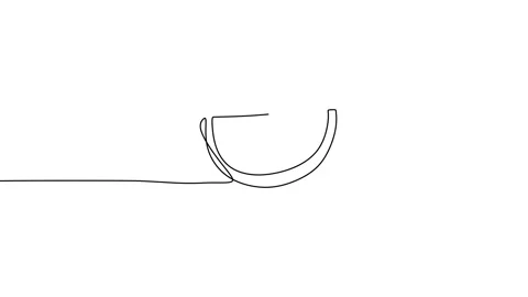 One continuous line animation of sliced red watermelon. Fresh fruitage concept Stock Footage 227457203