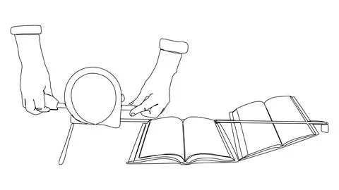 One continuous line of Book with Ruler tape. Thin Line Illustration vector .. 스톡 일러스트