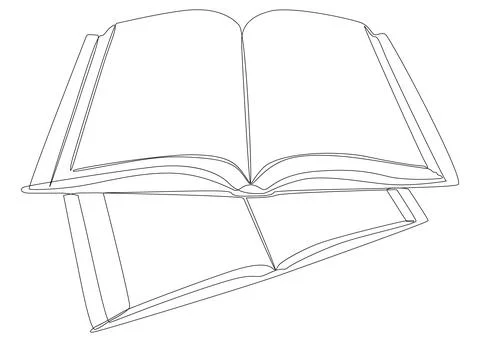 One continuous line of books. Thin Line Illustration vector concept. Contou.. Illustrazione stock