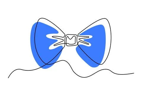 One continuous line bow tie isolated on white background boat Stockillustratie